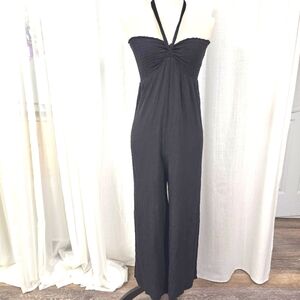 2/$30 Timing‎ Black Smocked Halter Jumpsuit Womens Size S